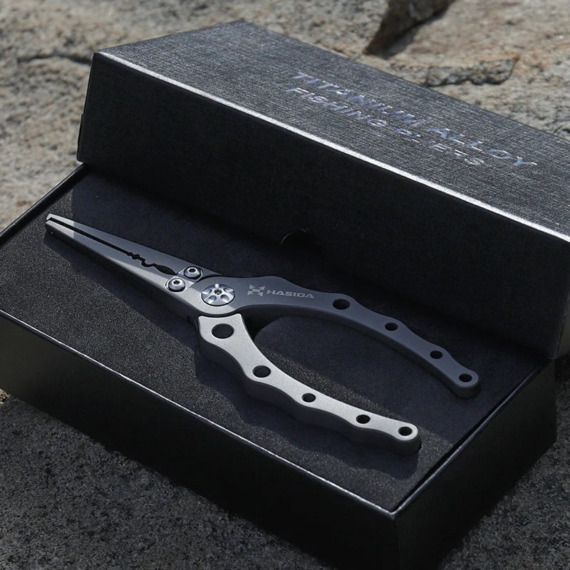 Hasida HISTAR FG Lure Pliers Titanium Alloy Tungsten Steel Blade Multifunctional Ultra-Light Anti-Marine Water Fishing