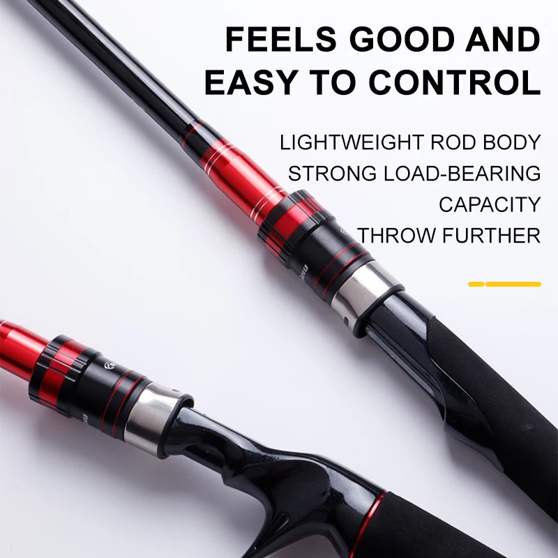 2.1m Spinning Casting Rod Carbon Fiber Ceramics Guide Ring 4 Section Travel Fish Rod Stream River Freshwater Saltwater Fishing