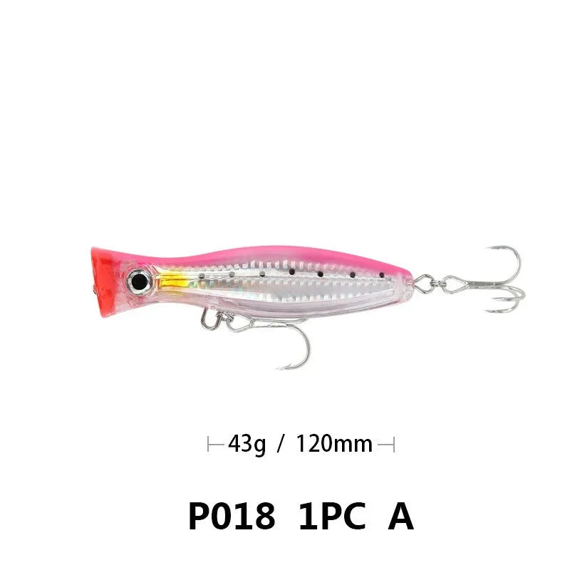Custom Wholesale ABS Plastic 120mm Top Water Saltwater Fishing Bait Popper Lure