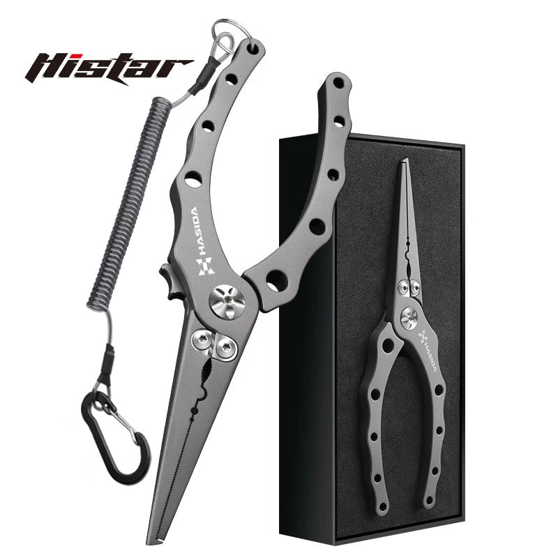 Hasida HISTAR FG Lure Pliers Titanium Alloy Tungsten Steel Blade Multifunctional Ultra-Light Anti-Marine Water Fishing