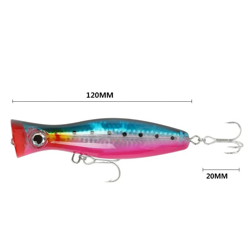Custom Wholesale ABS Plastic 120mm Top Water Saltwater Fishing Bait Popper Lure