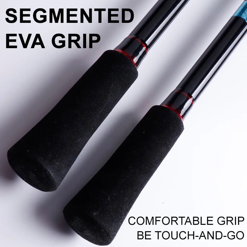 2.1m Spinning Casting Rod Carbon Fiber Ceramics Guide Ring 4 Section Travel Fish Rod Stream River Freshwater Saltwater Fishing