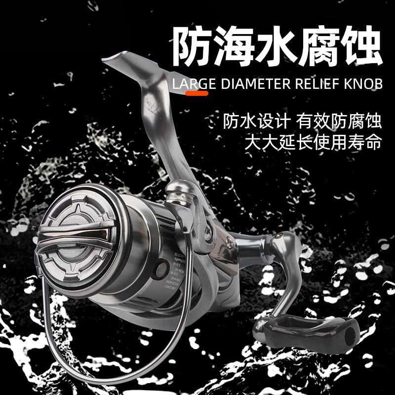 CC Lure Series Spinning Reel Saltwater Resistant with Stabilizer Bar & Stainless Steel Bearings for River and Lake Fishing