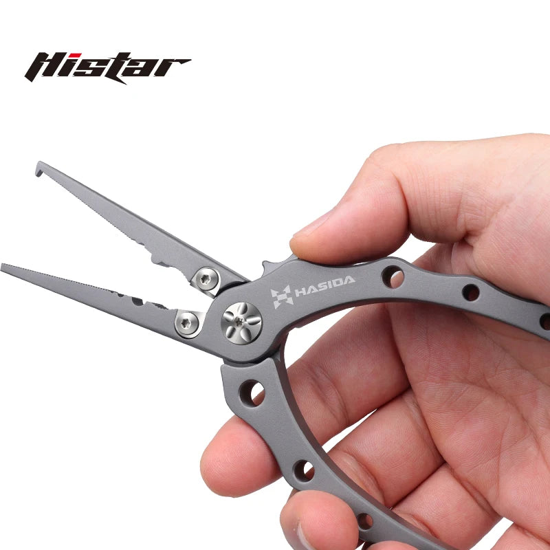 Hasida HISTAR FG Lure Pliers Titanium Alloy Tungsten Steel Blade Multifunctional Ultra-Light Anti-Marine Water Fishing