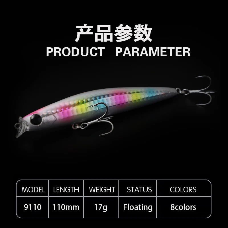 Fishing lure 1pcs Topwater Minnow 11cm 17g wobblers Pike Sea Spinning Artificial hard Bait swimbait Jerkbait carp Fishing Pesca
