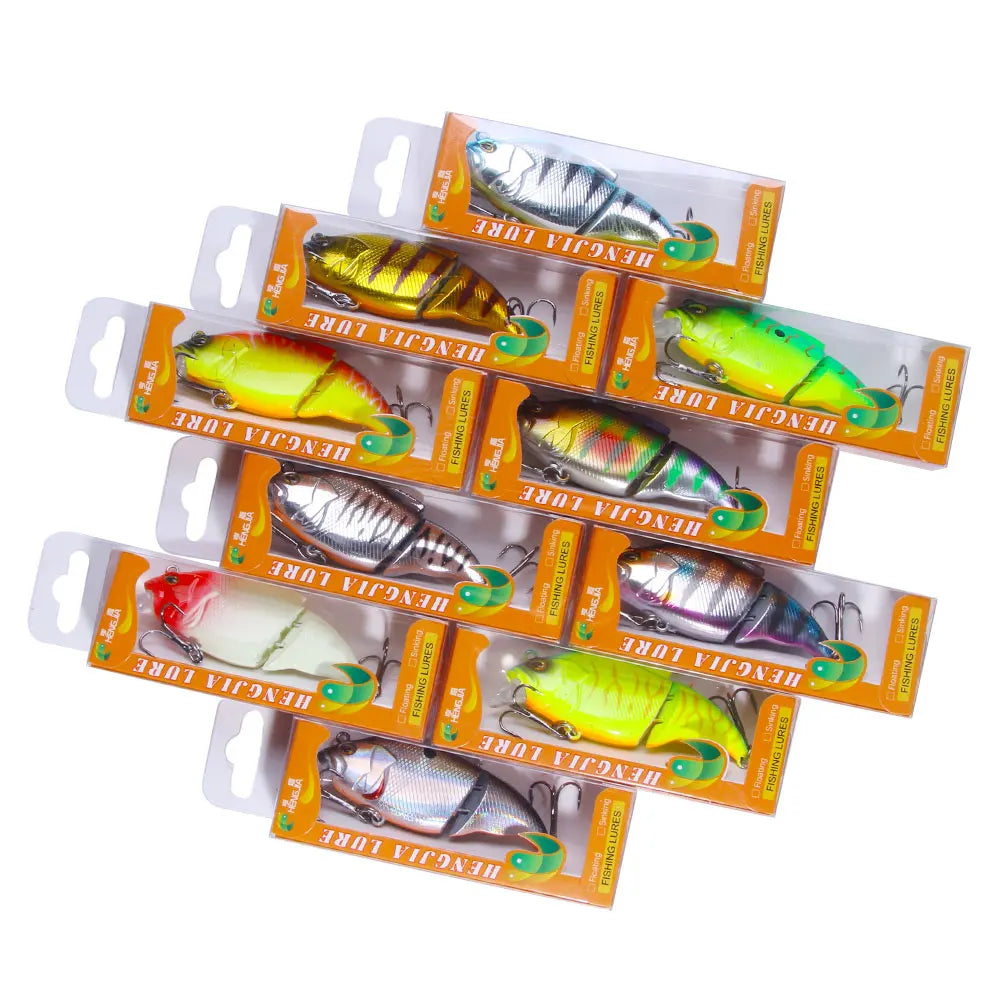 10pcs set 75mm 12g Jointed Fishing Swim Baits 2 Section Hard Plastic Minnow Bait Senuelos De Pesca