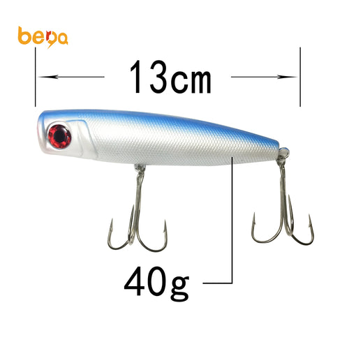 13cm 40g Popper Fishing Lure Stainless Steel Floating Popper Sea Bait with Jigging & Frog Lures for River Fishing