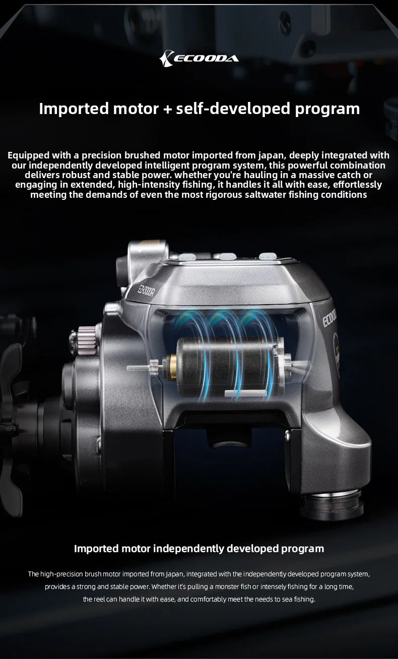 Ecooda New EZH3000 Second-generation Upgraded Electric Counting Wheel Fishing Reel 11-axis Bearings Right Hand Use for Fishing
