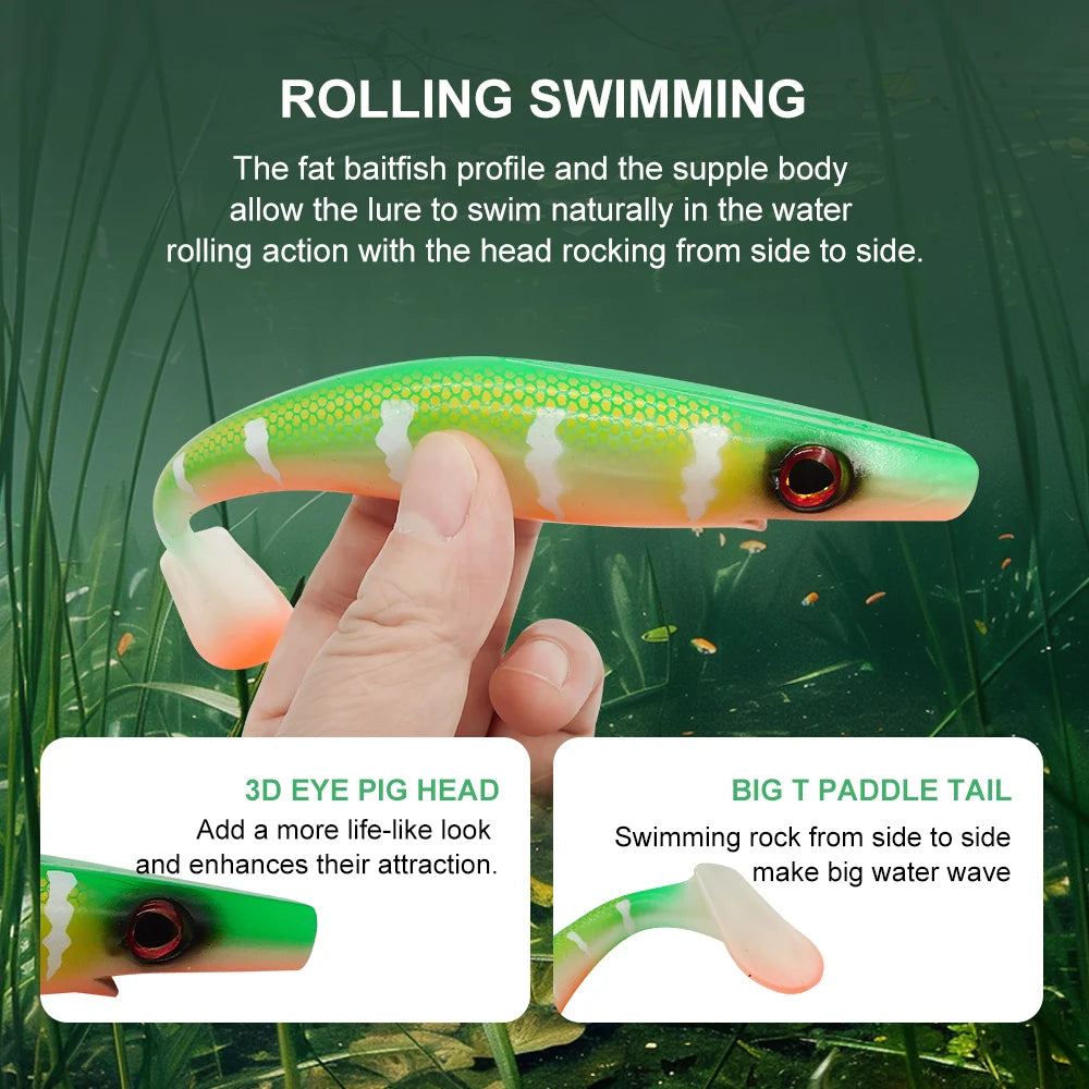ESFISHING Big fishing lure 200mm hog shad sea fishing for pike trout perch soft baits saltwater leurres souple swimbait