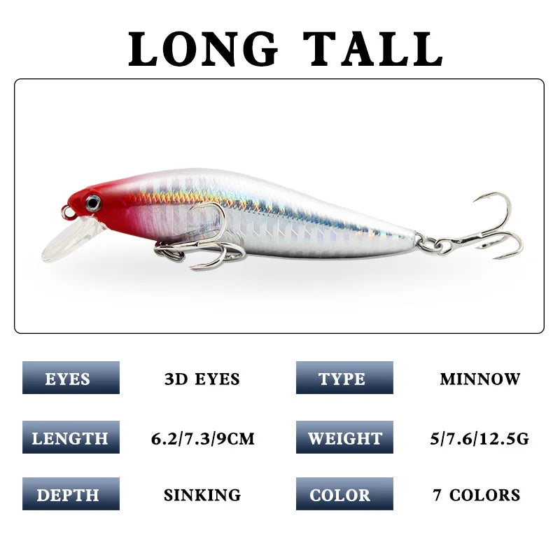 Fishing Lures Life Swimbait Fishing Bait Sinking Lure for Bass Trout Walleye Fishing Tackle Large Hard Bait with Treble Hook