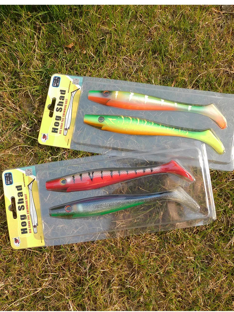 ESFISHING Big fishing lure 200mm hog shad sea fishing for pike trout perch soft baits saltwater leurres souple swimbait