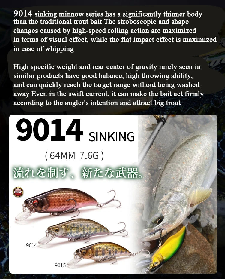 Fishing 64mm 7.6g Swimbaits Bass Big Fish Crankbaits Fishing Lure Sinking Wobblers for Pike Minnow Lure Fishing Tackle