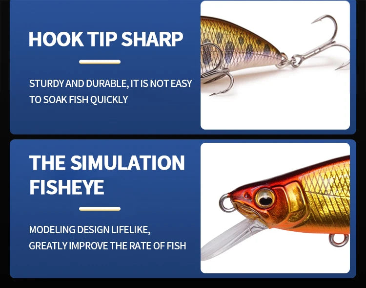 Fishing 64mm 7.6g Swimbaits Bass Big Fish Crankbaits Fishing Lure Sinking Wobblers for Pike Minnow Lure Fishing Tackle