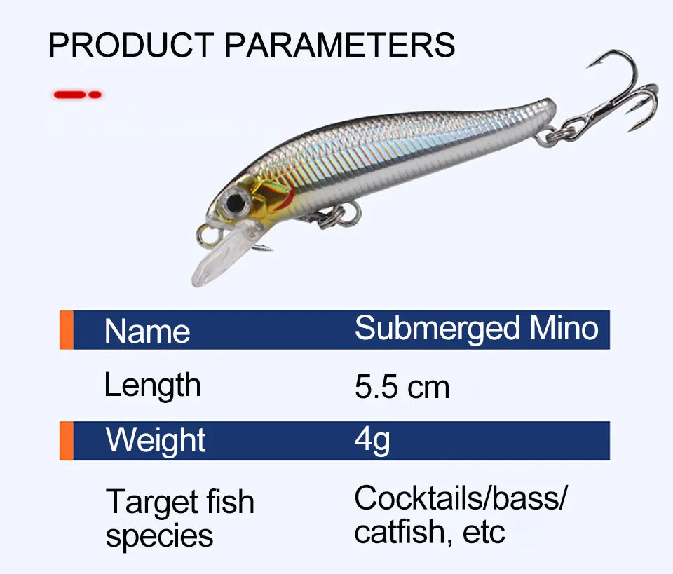 WALK FISH 5.5cm 4g Sinking Minnow Fishing Lures Trout Artificial Hard Bait Jerkbait Wobblers Crankbait Bass Carp Tackle Pesca
