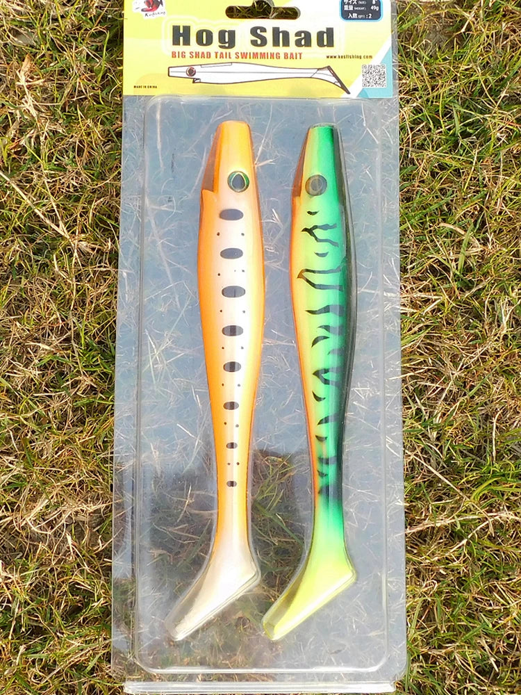 ESFISHING Big fishing lure 200mm hog shad sea fishing for pike trout perch soft baits saltwater leurres souple swimbait