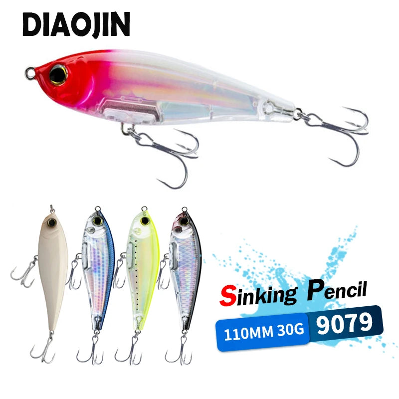 Seabass Fishing 11cm 30g Pencil Lures Saltwater Pesca Artificial Twitchbaits Trout Fishing Pesca Artificial Wobblers Carp Fish
