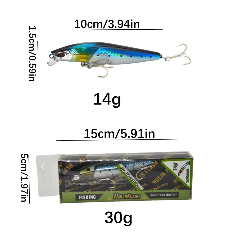 Ufishing 10cm/14g Floating Fishing Minnow Lure Long Cast Bass Pike Fishing Bait