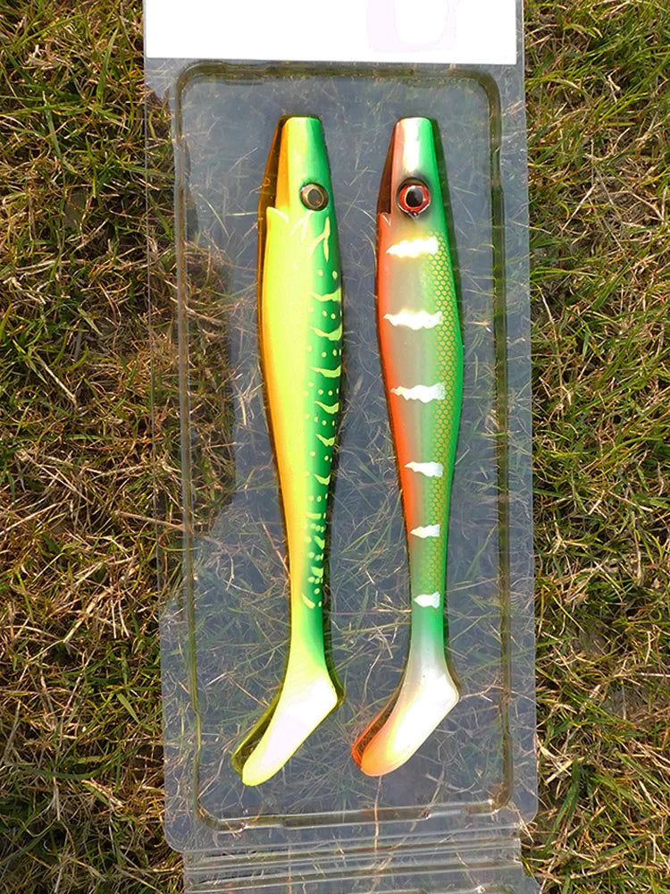 ESFISHING Big fishing lure 200mm hog shad sea fishing for pike trout perch soft baits saltwater leurres souple swimbait