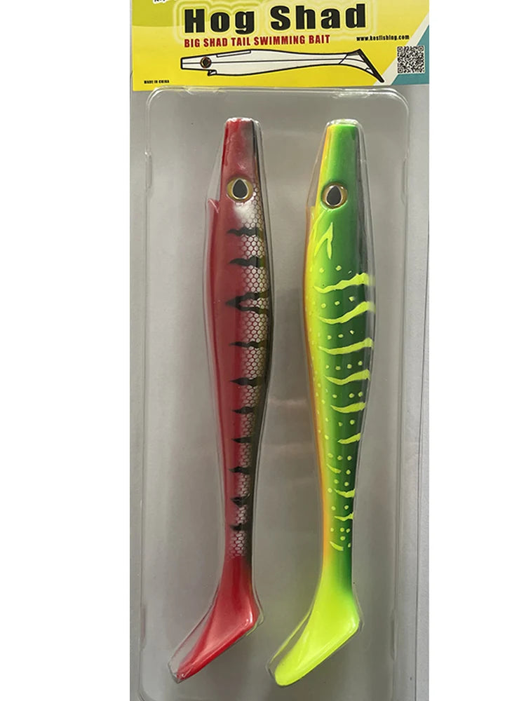 ESFISHING Big fishing lure 200mm hog shad sea fishing for pike trout perch soft baits saltwater leurres souple swimbait