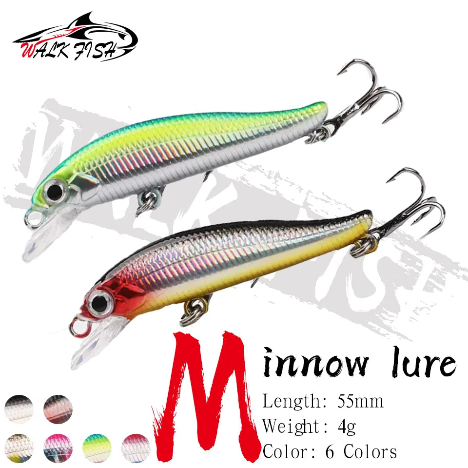 WALK FISH 5.5cm 4g Sinking Minnow Fishing Lures Trout Artificial Hard Bait Jerkbait Wobblers Crankbait Bass Carp Tackle Pesca