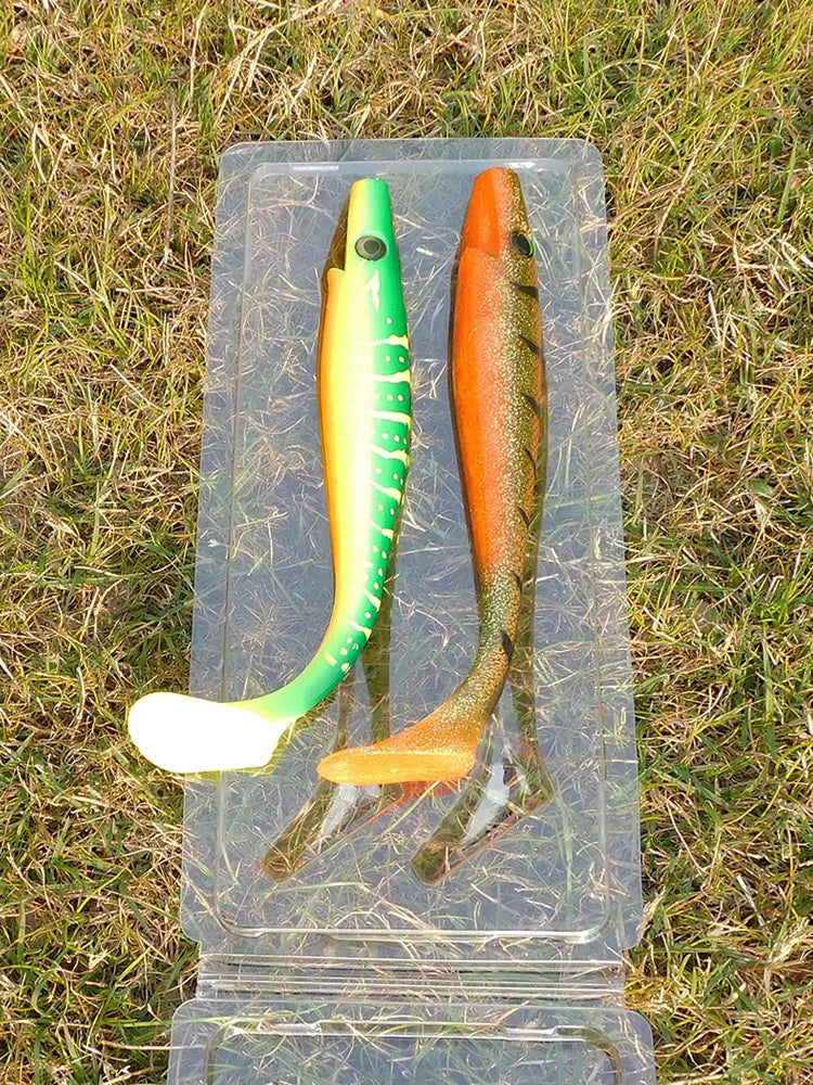 ESFISHING Big fishing lure 200mm hog shad sea fishing for pike trout perch soft baits saltwater leurres souple swimbait