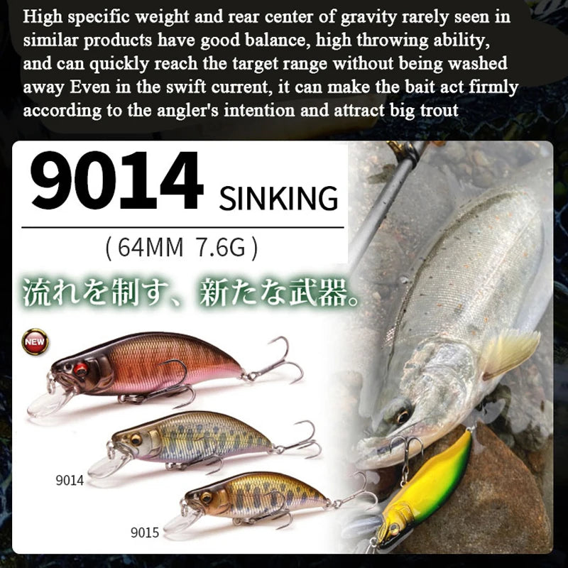 Fishing 64mm 7.6g Swimbaits Bass Big Fish Crankbaits Fishing Lure Sinking Wobblers for Pike Minnow Lure Fishing Tackle